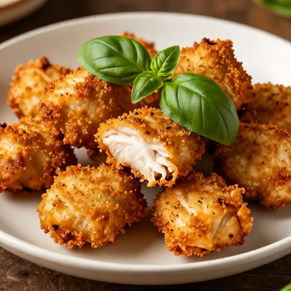 Plated Air Fryer Chicken Parmesan Bites