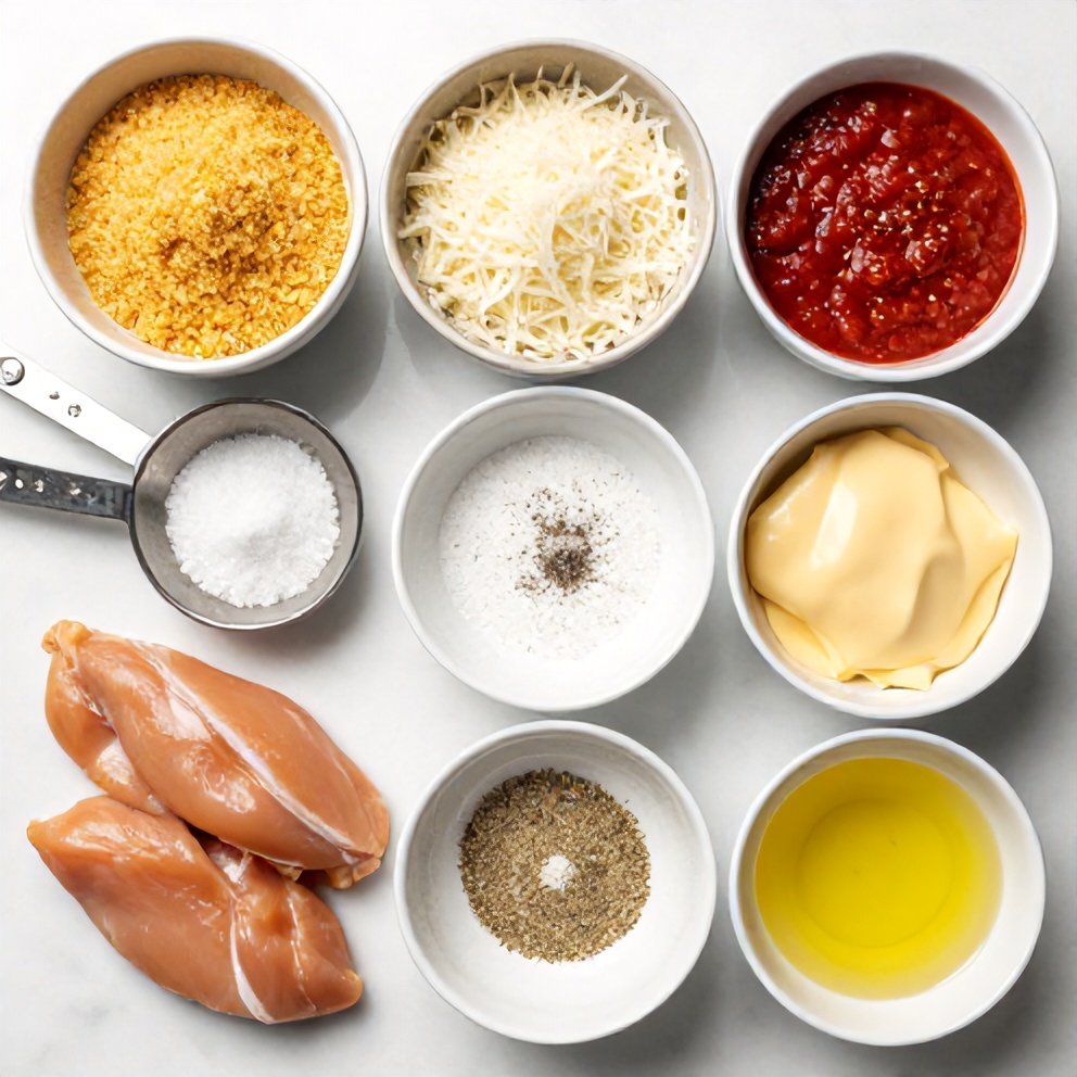 Raw ingredients for Air Fryer Chicken Parmesan Bites