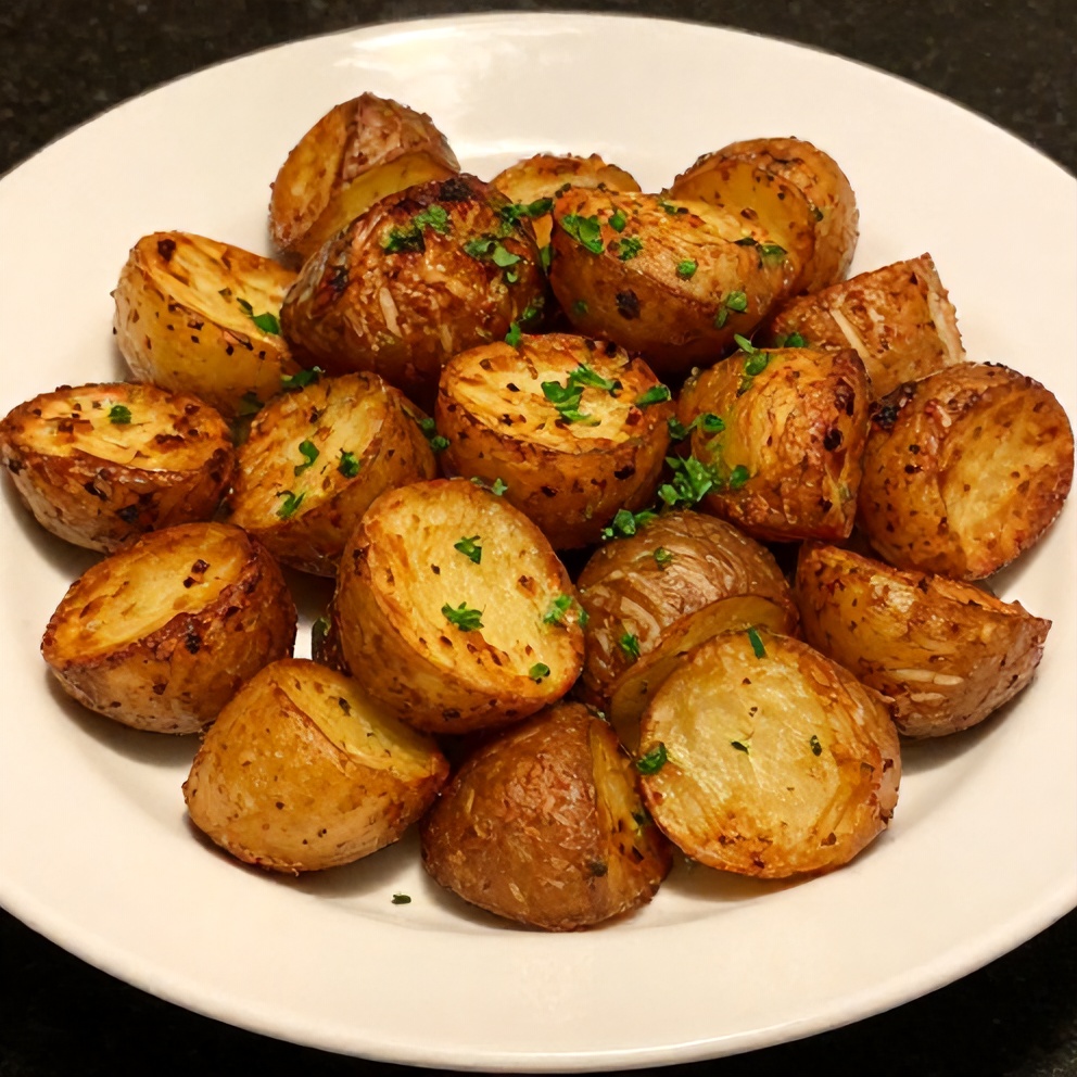 Crispy Air Fryer Smashed Potatoes Close-up