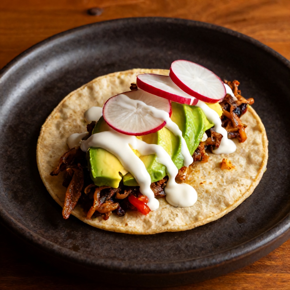 Plated serving of Authentic Pot Birria Tacos