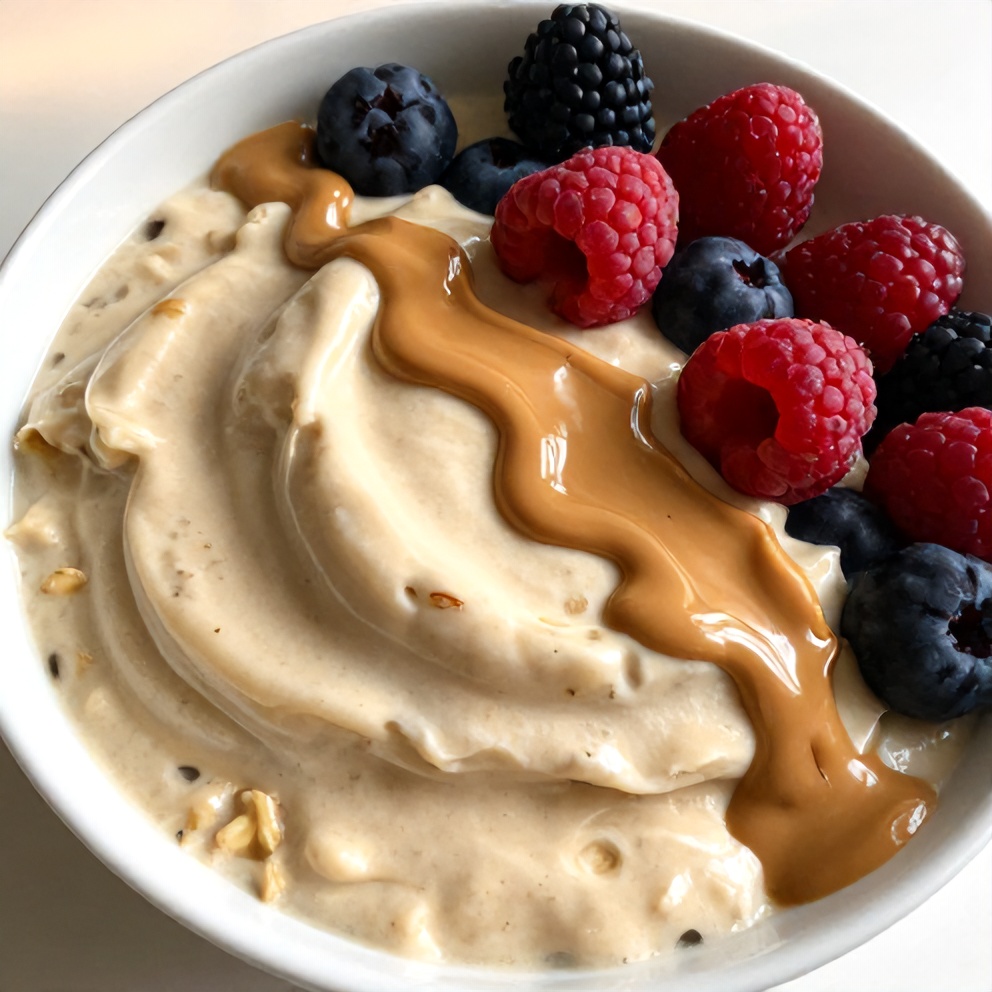 banana peanut butter oat smoothie bowl