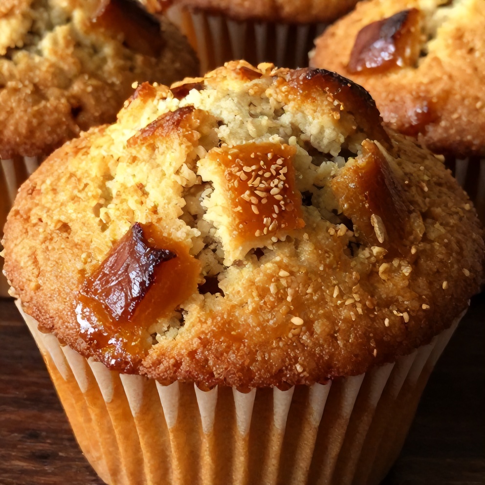 Caramelized Rhubarb Muffins