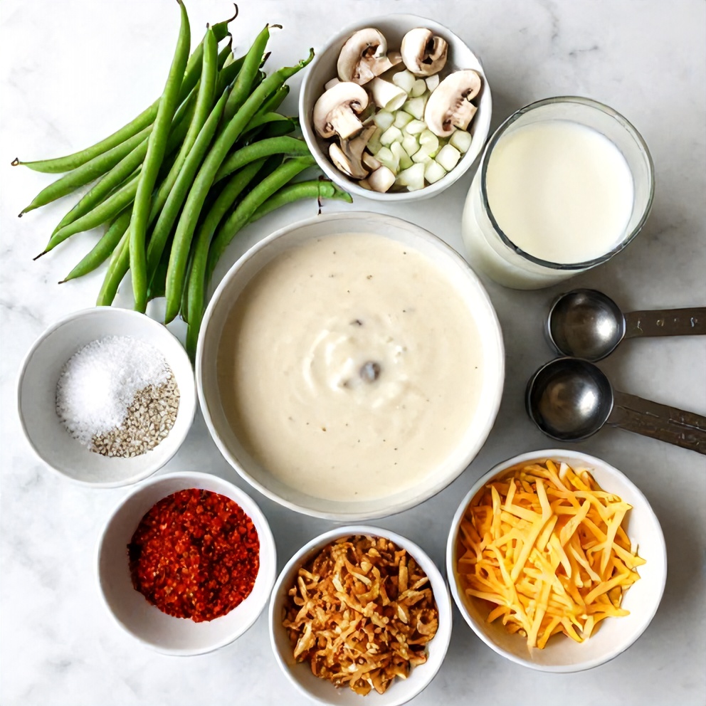 Ingredients for green bean casserole