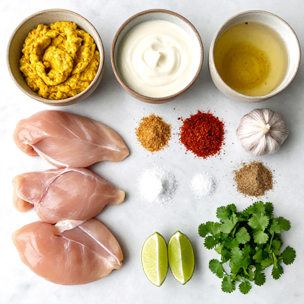 Raw Ingredients for Creamy Ají Amarillo Chicken
