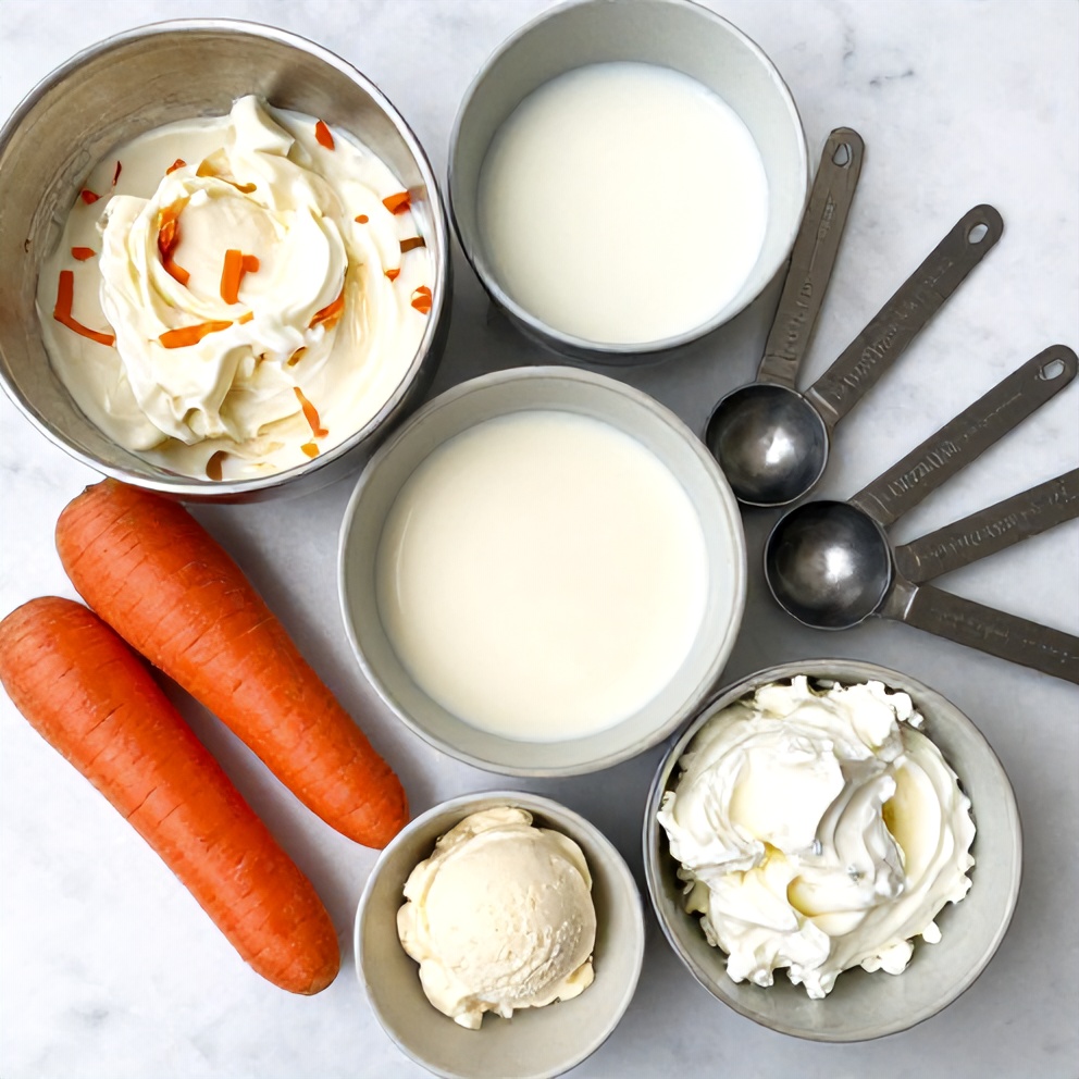 Raw Ingredients for Carrot Cake Ice Cream