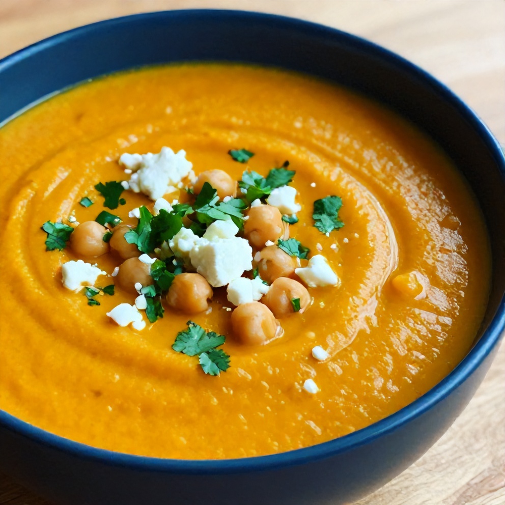 Bowl of Creamy Moroccan Sweet Potato Soup