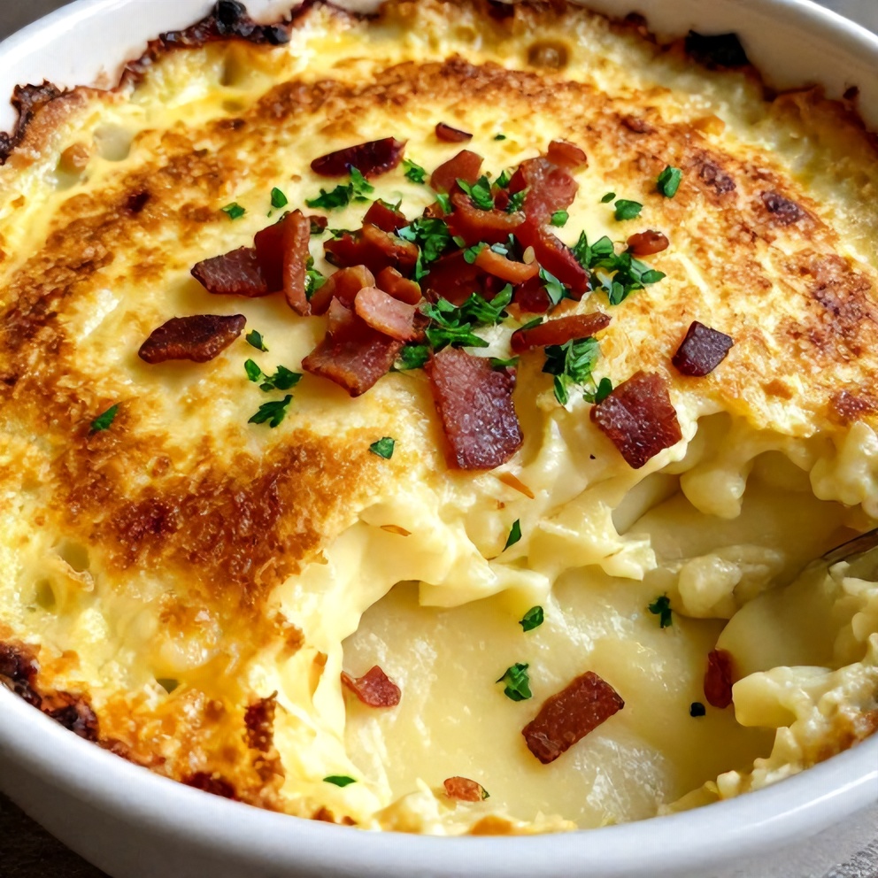 Perfectly baked creamy potato gratin