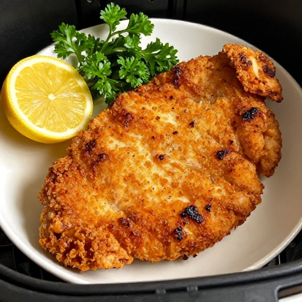 Plated Air Fryer Chicken Cutlets