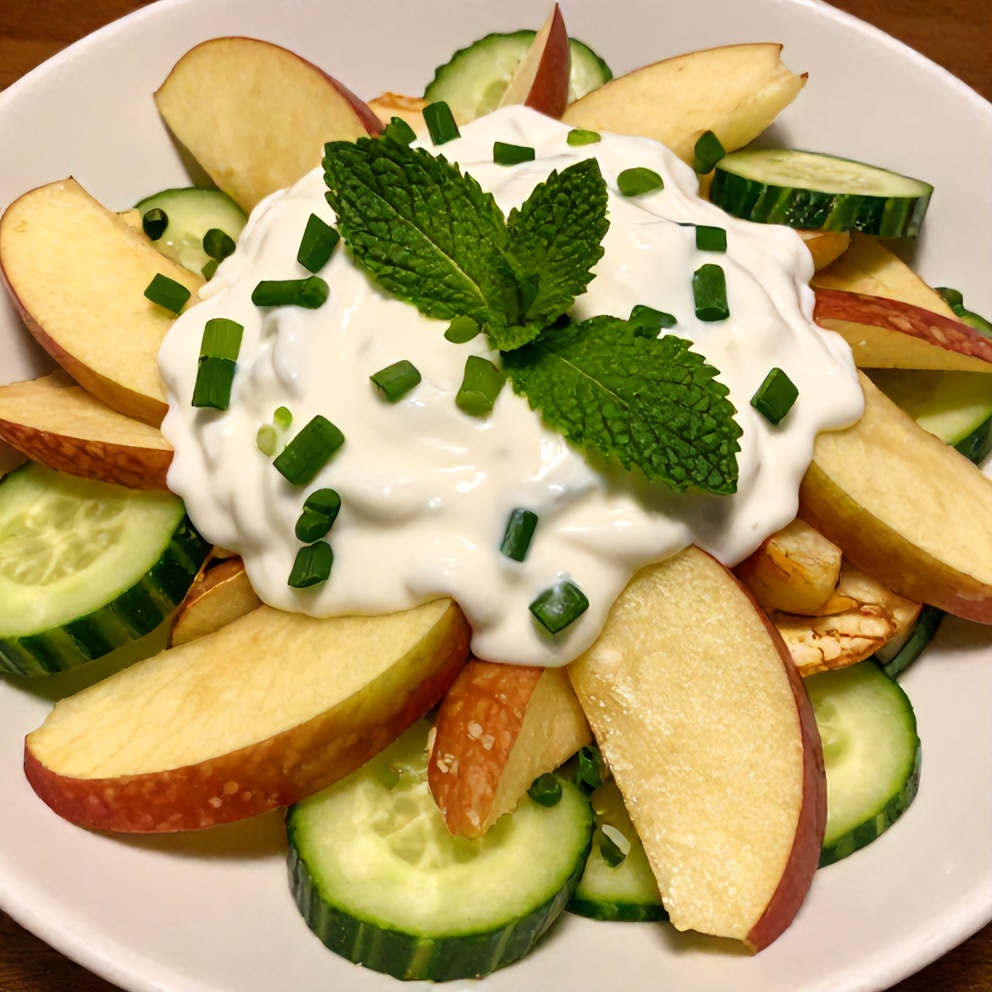Apple Cucumber Salad with Mint Yogurt Dressing