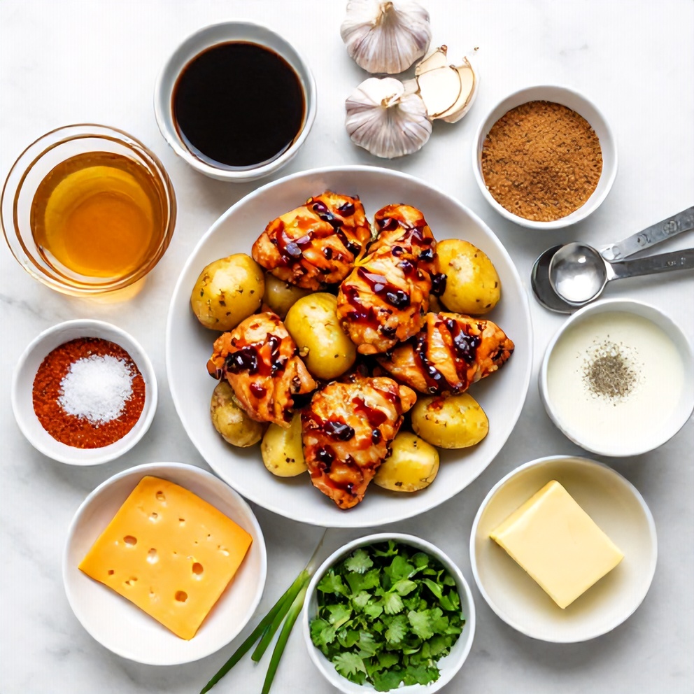 Raw ingredients for Crispy Chipotle Honey Chicken Thighs