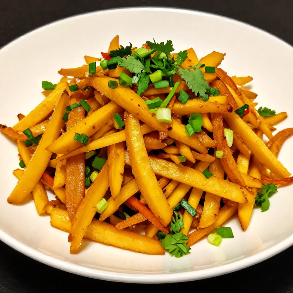 Plated Crispy Mango Slaw