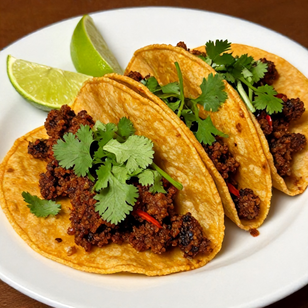 Plated Crispy Pot Birria Tacos with crispy tortillas and fresh cilantro