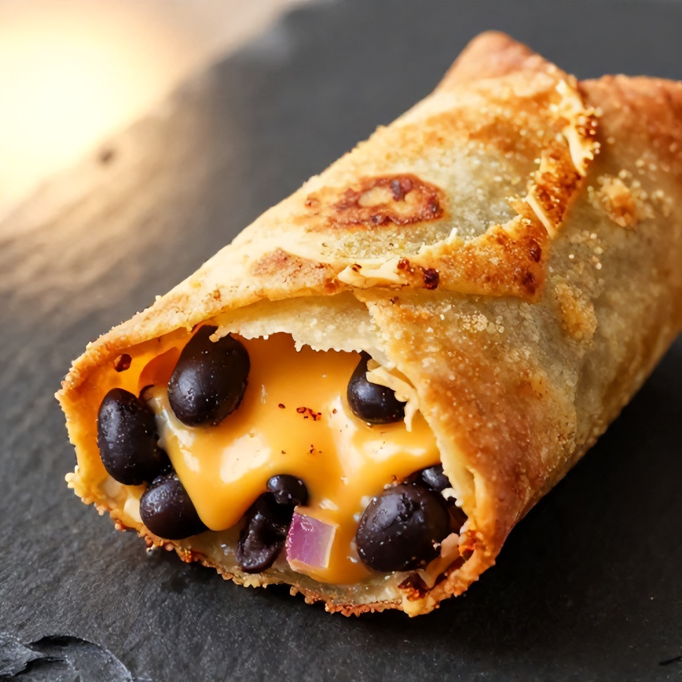 crispy southwest egg rolls with black beans and cheese