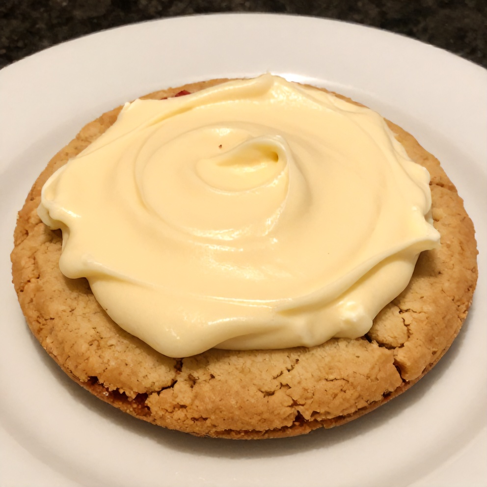 Plated Strawberry Cheesecake Cookies with Cream Cheese Frosting