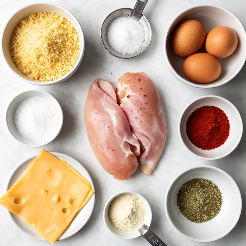 Raw ingredients for easy baked chicken roll ups