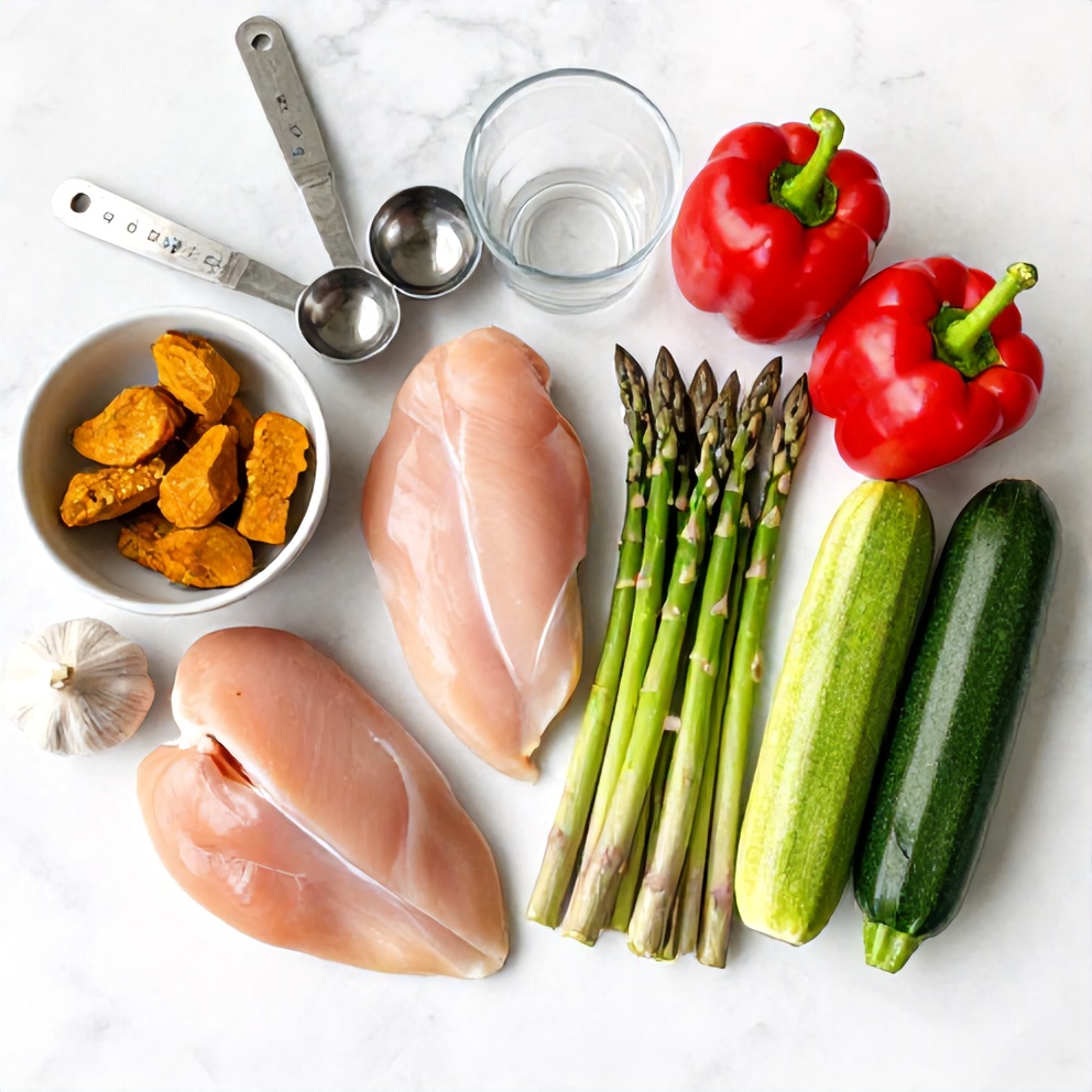 Ingredients for Easy Baked Turmeric Chicken with Spring Vegetables