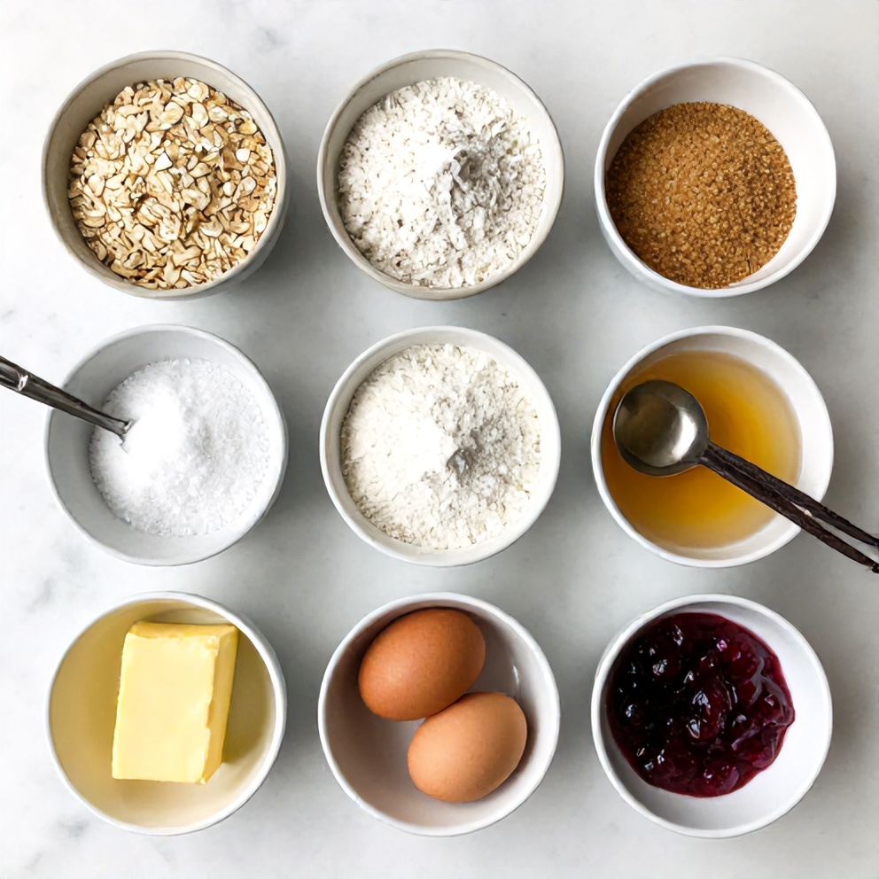 Raw Ingredients for Berry Oat Bars
