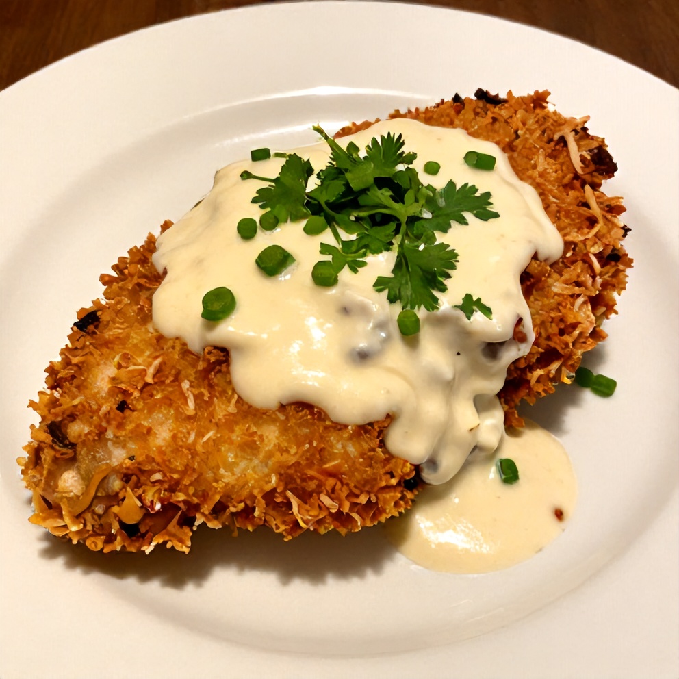 Easy Coconut Chicken with Creamy Tangy Sauce
