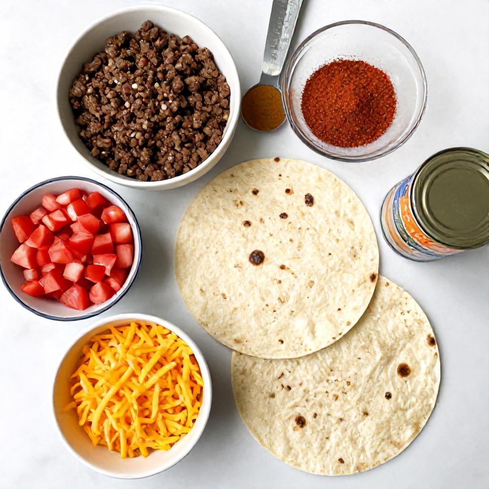 Raw ingredients for Copycat Taco Bell Meximelt