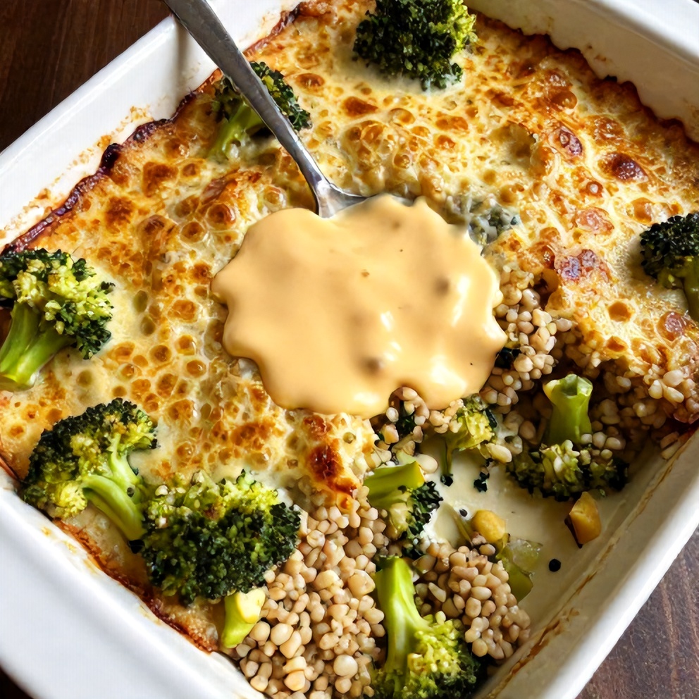 Easy Creamy Broccoli and Quinoa Bake
