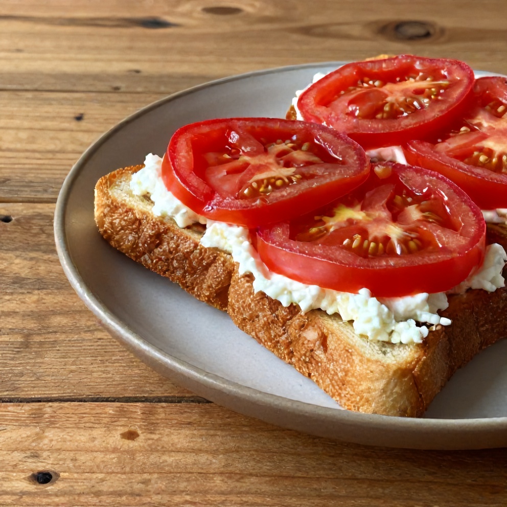 Easy Tomato and Cottage Cheese Toast