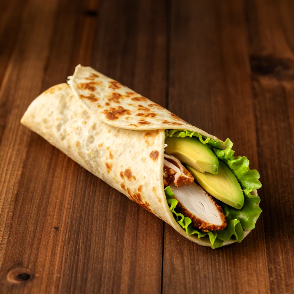 crispy chicken avocado wrap