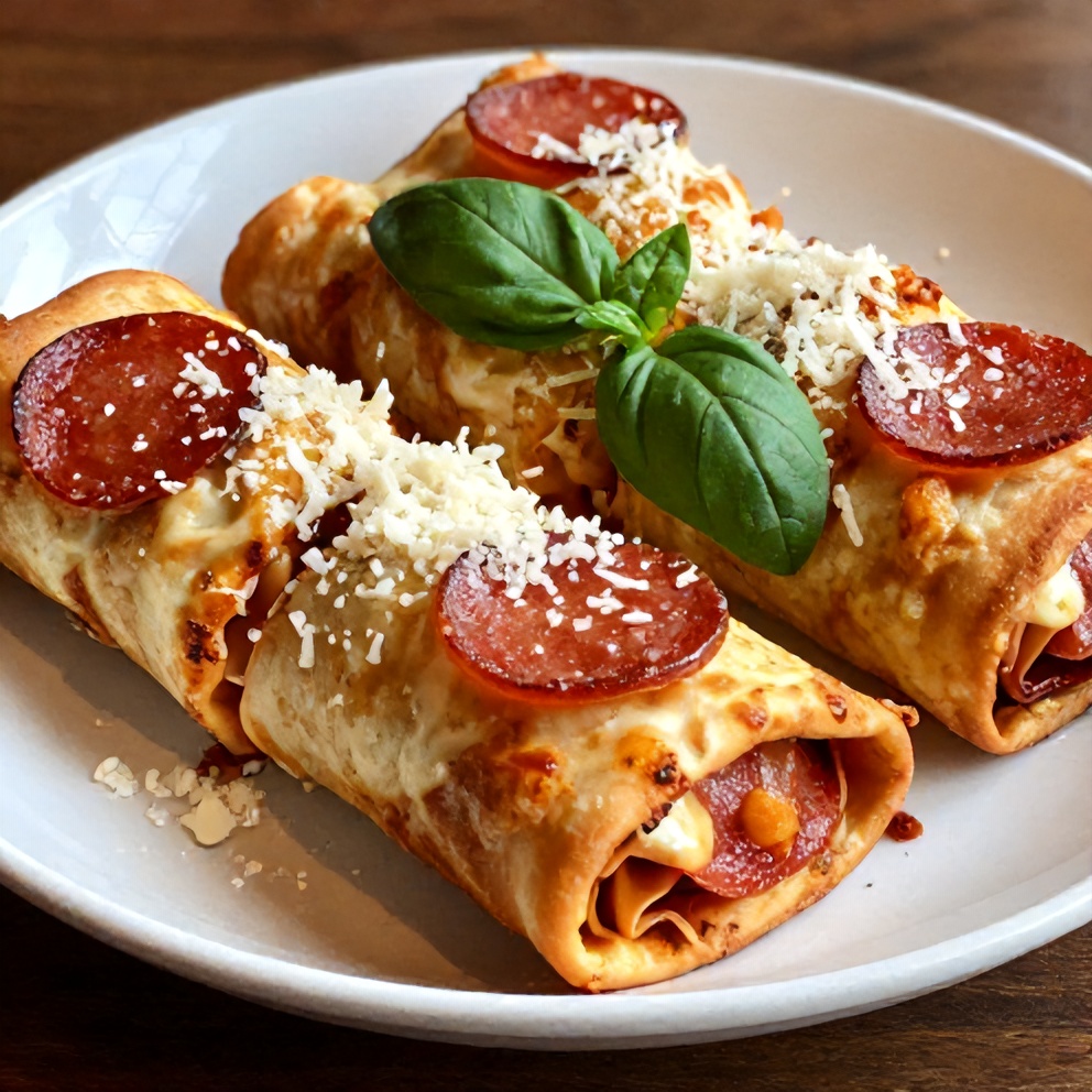 Pepperoni Pizza Rolls on a Platter
