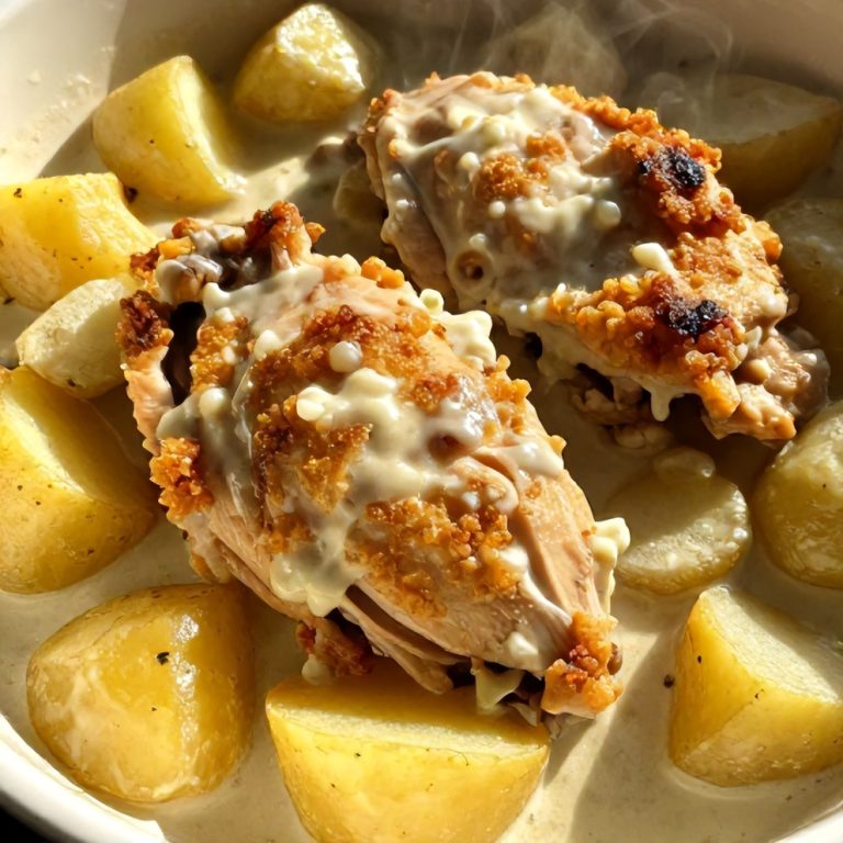 Easy Crockpot Garlic Parmesan Chicken and Potatoes
