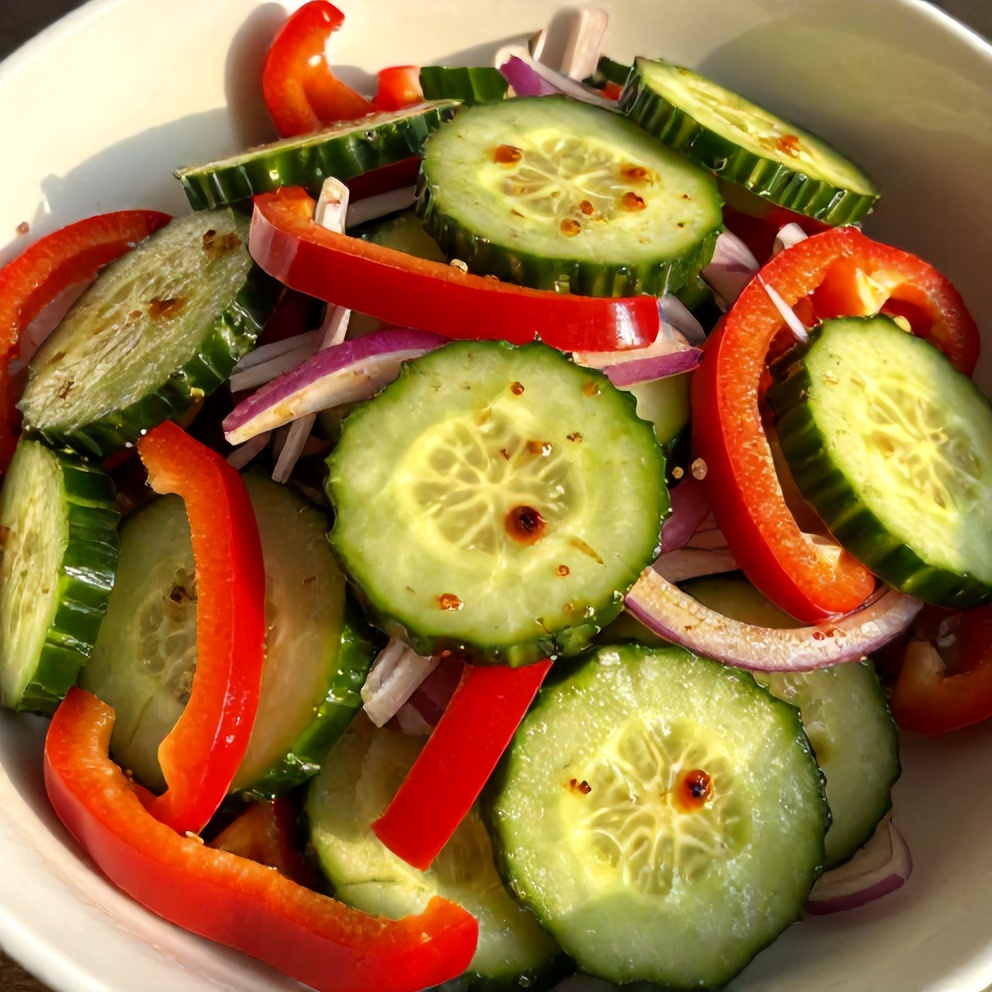 Easy Cucumber Sweet Pepper Salad