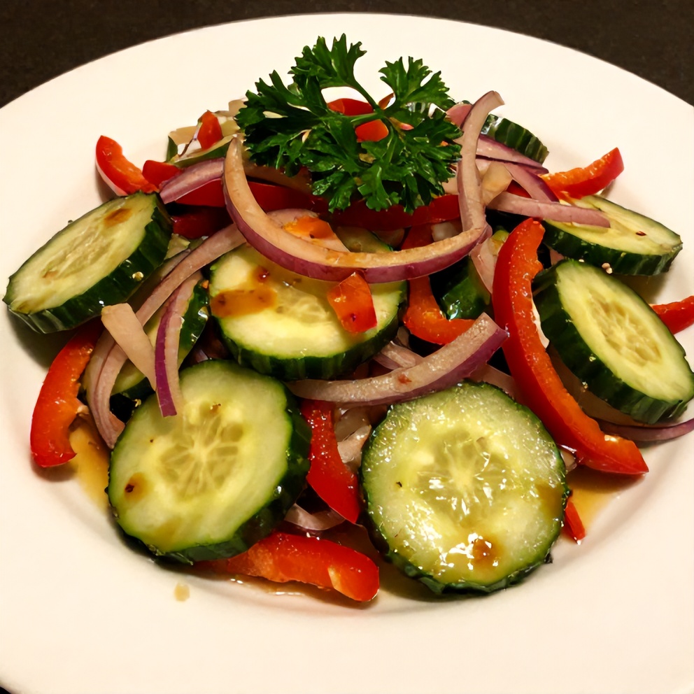 Cucumber Sweet Pepper Salad Ready to Serve