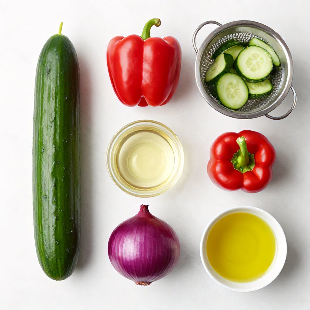Cucumber Sweet Pepper Salad Ingredients