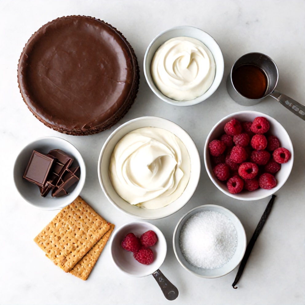 Dark Chocolate Raspberry Cheesecake Ingredients