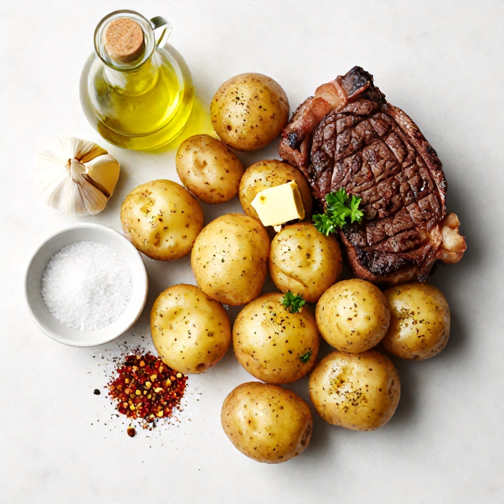 Ingredients for Garlic Butter Steak Bites