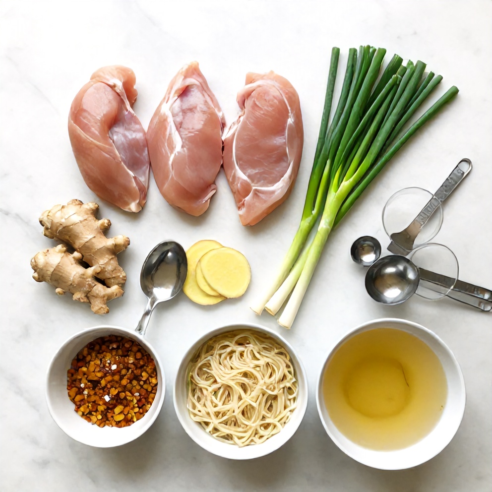 Ginger Scallion Chicken Noodle Soup Ingredients