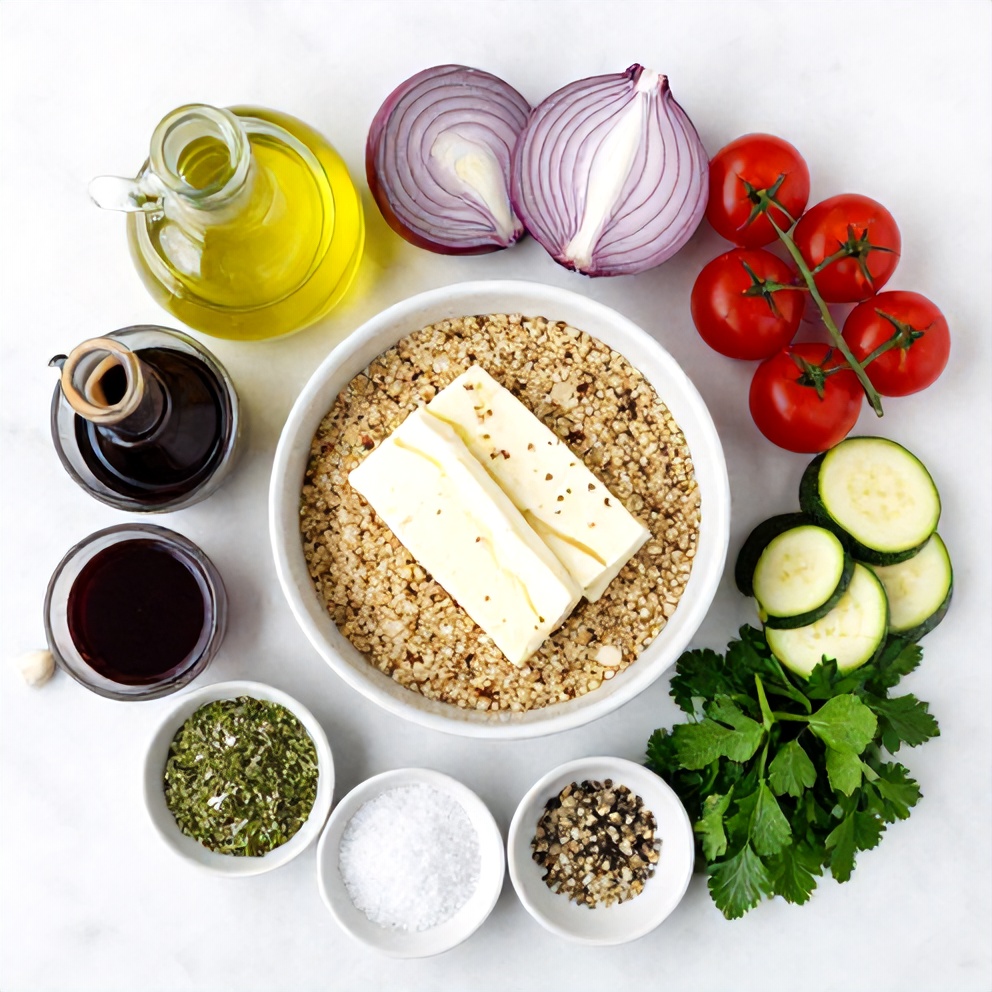 Greek Grain Bowl Ingredients