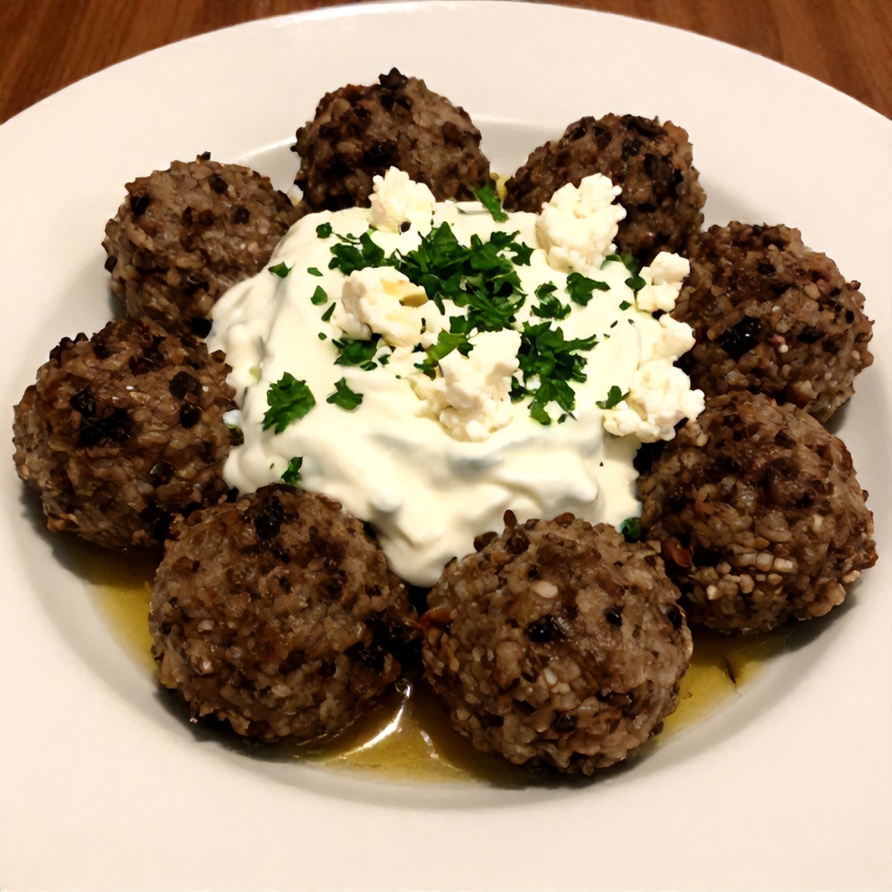 Greek Lentil Meatballs with Tzatziki Sauce