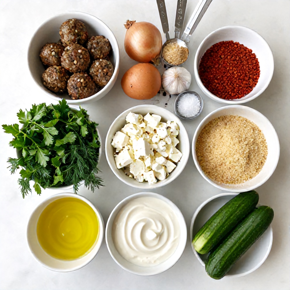 Greek Lentil Meatballs Ingredients