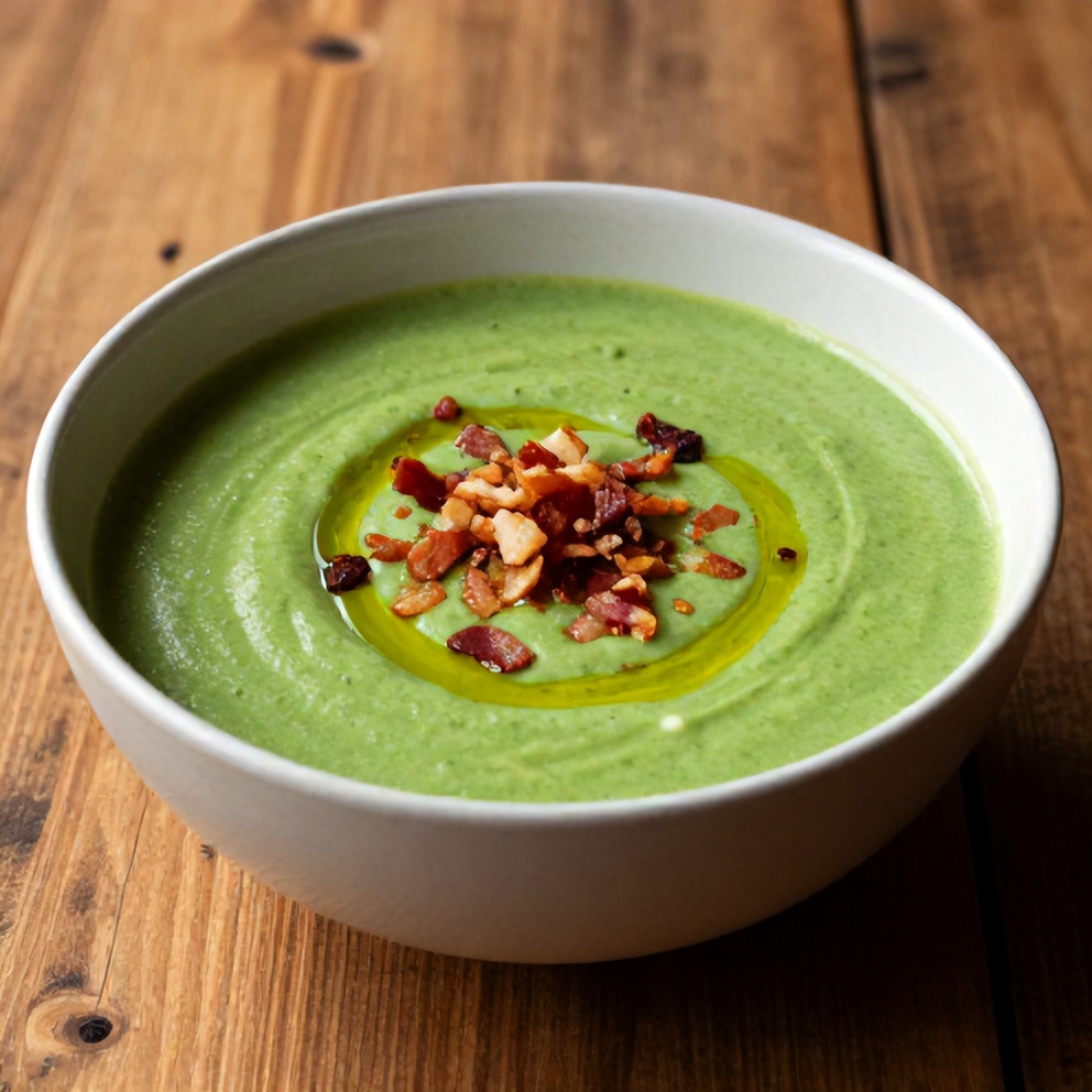 Bowl of Green Vegetable Soup