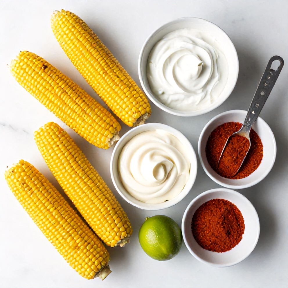 Raw ingredients for easy grilled corn
