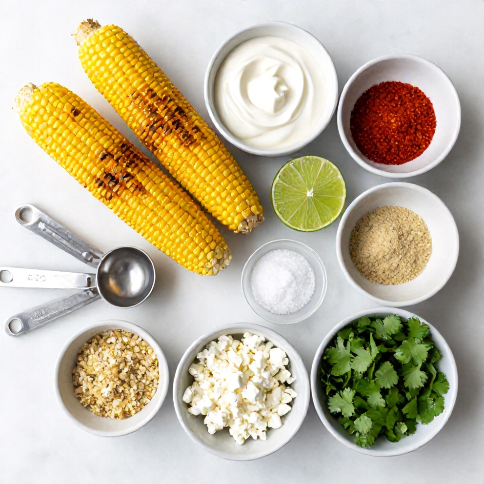 Raw Ingredients for Grilled Mexican Street Corn