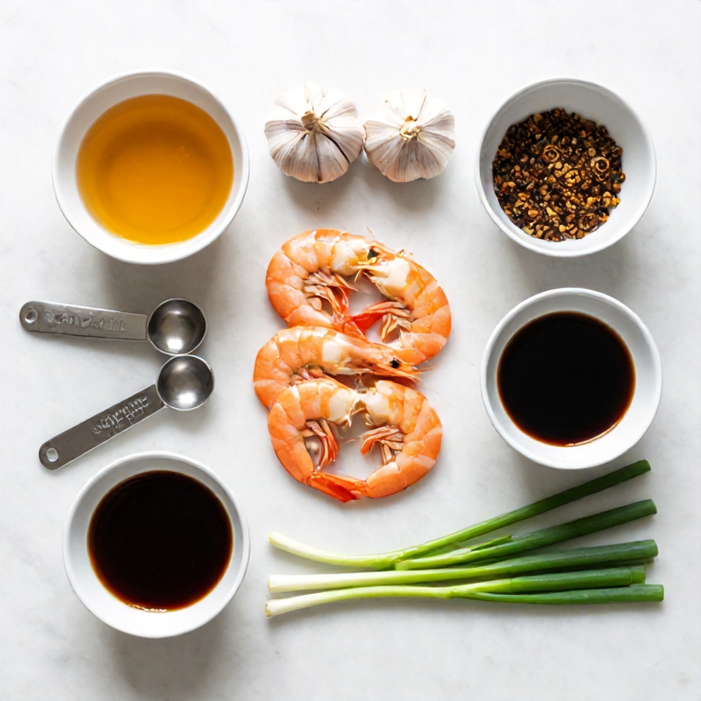 Honey, garlic, shrimp, and other ingredients for Honey Garlic Shrimp