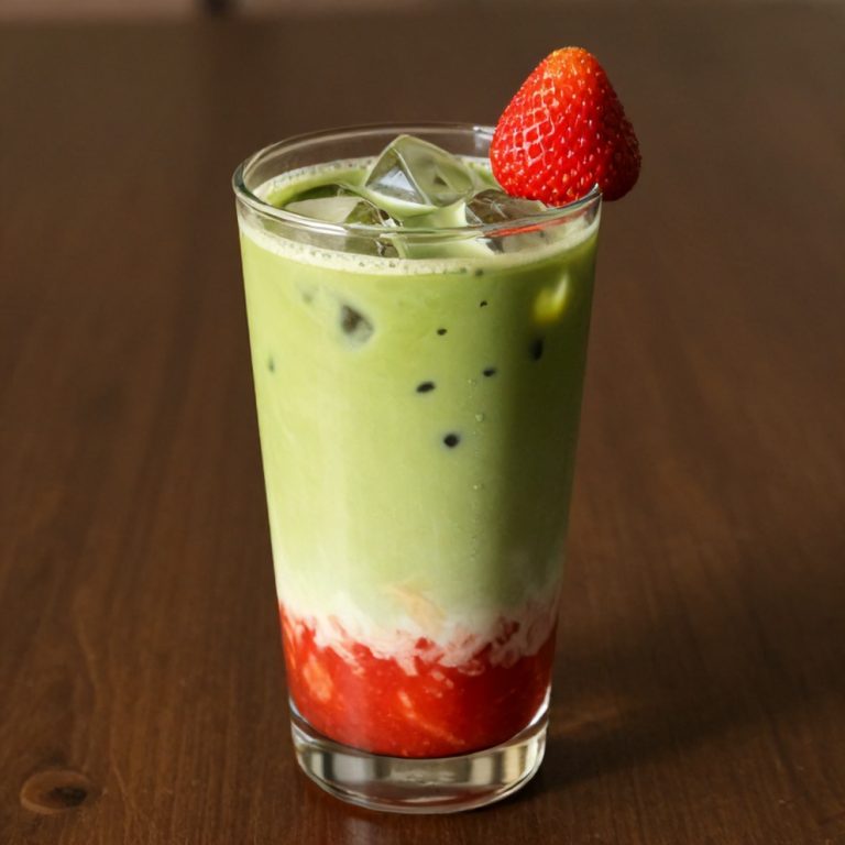 Easy Iced Matcha Strawberry Latte