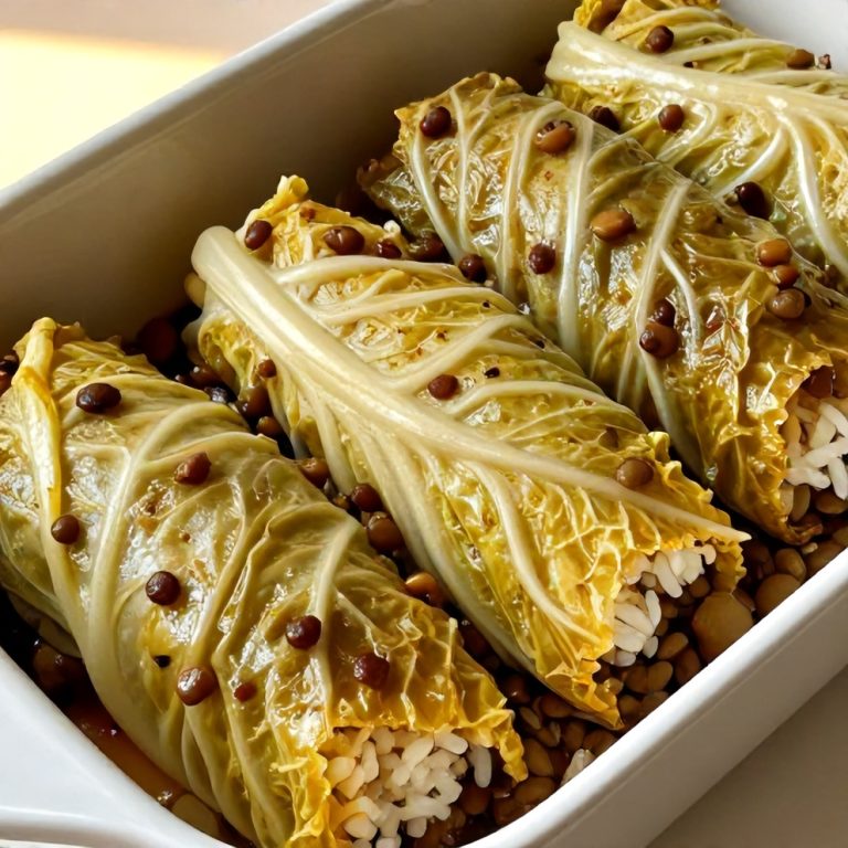 lentil and rice stuffed cabbage rolls