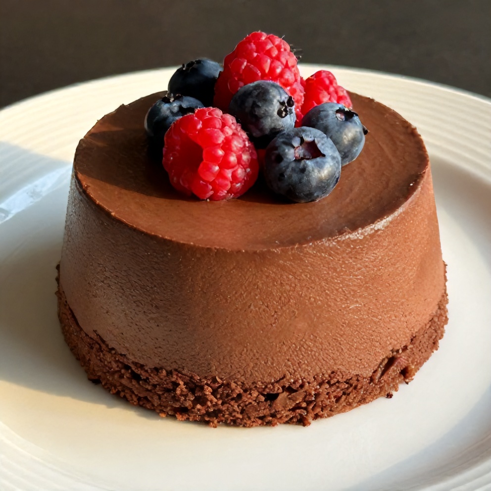 Plated No-Bake Chocolate Mousse with Berries