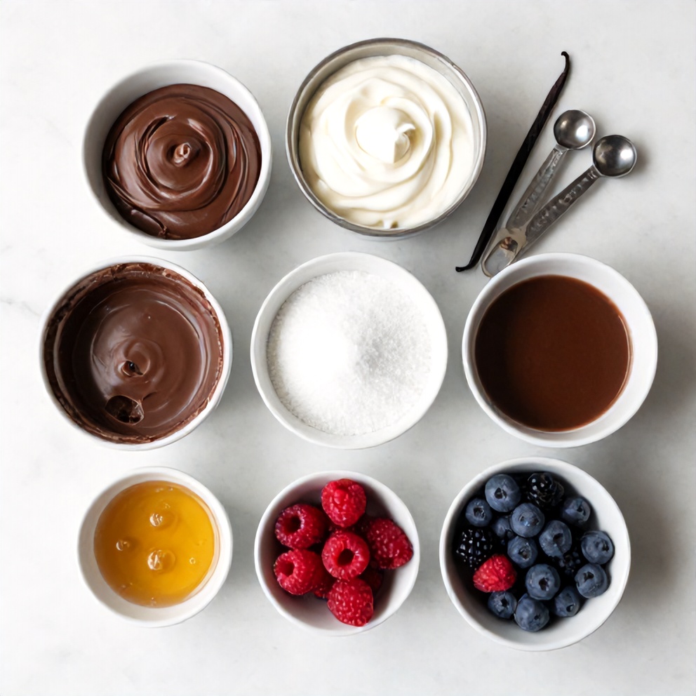 Raw Ingredients for No-Bake Chocolate Mousse