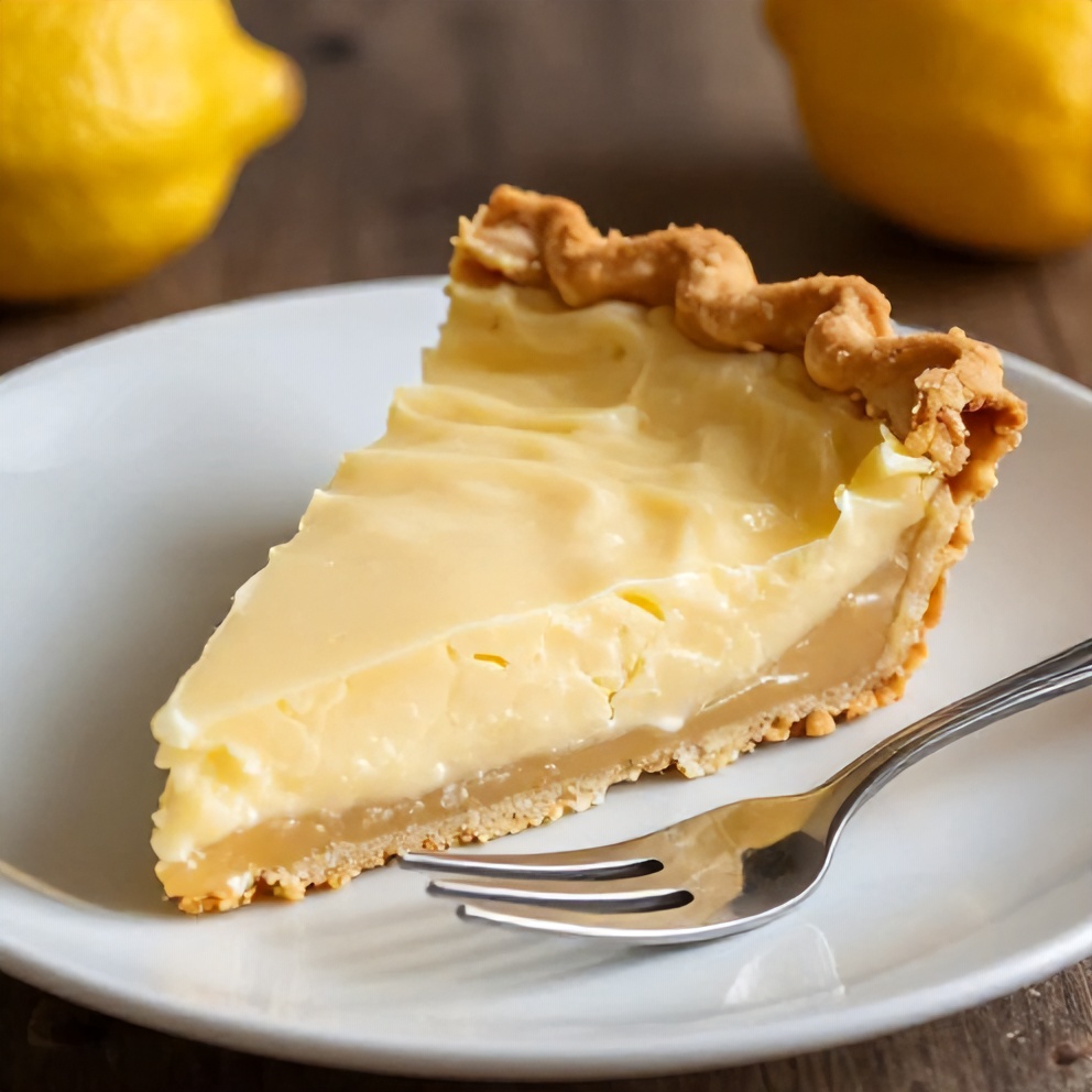 Sliced Easy No Bake Lemon Pie on a white plate