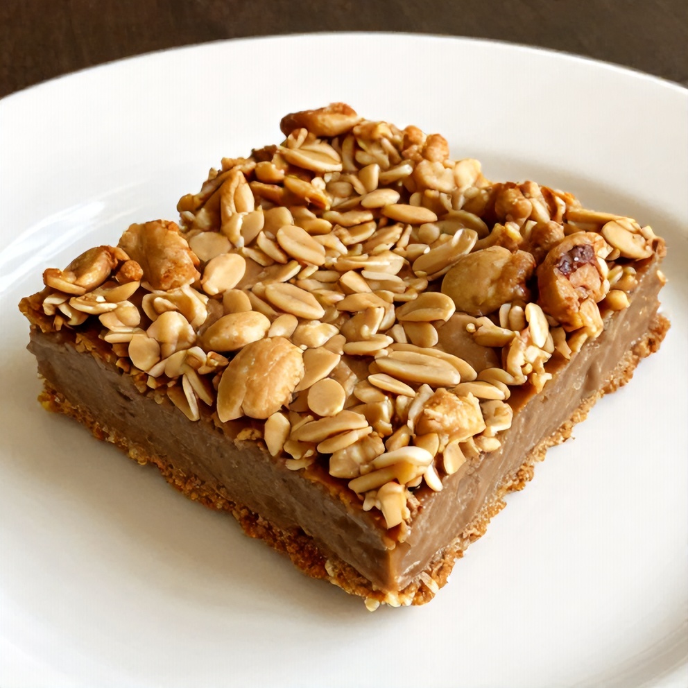 No-bake peanut butter oat bars on a cooling rack
