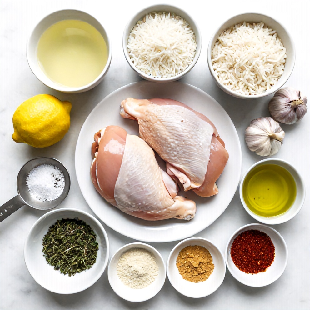One-Pan Lemon Chicken and Rice Ingredients
