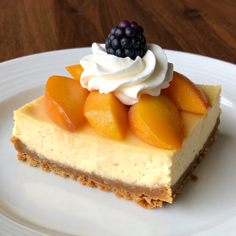 Peach Cobbler Cheesecake Bars