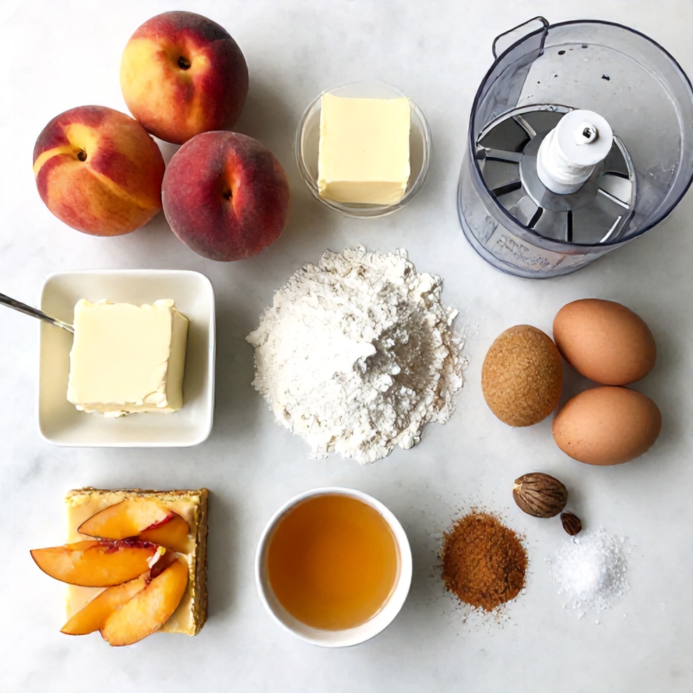 Peach Cobbler Cheesecake Bars Ingredients